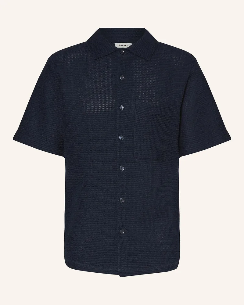 Sandro Strickhemd Regular Fit Dunkelblau
