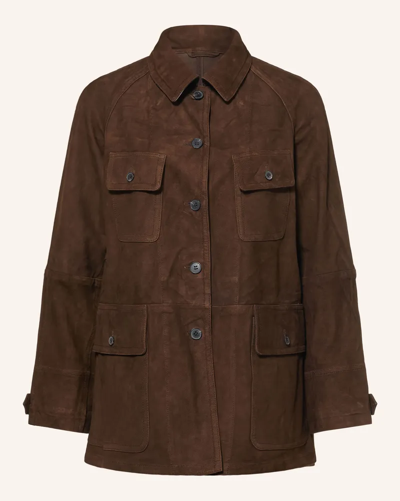 AllSaints Lederjacke Roiya braun Dunkelbraun