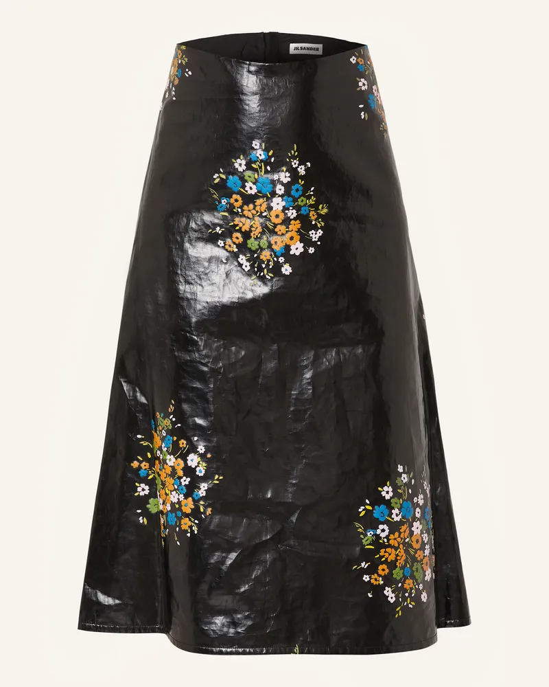 Jil Sander Rock In Lederoptik schwarz Schwarz