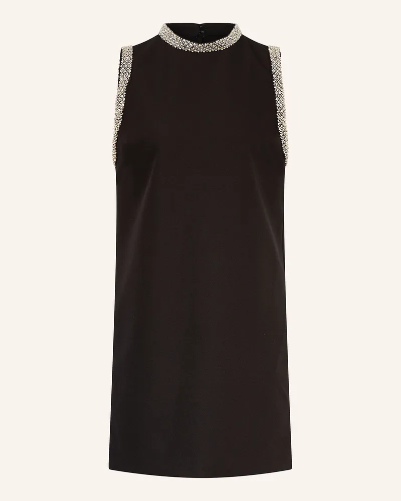 Sandro Cocktailkleid mit Schmucksteinen Schwarz