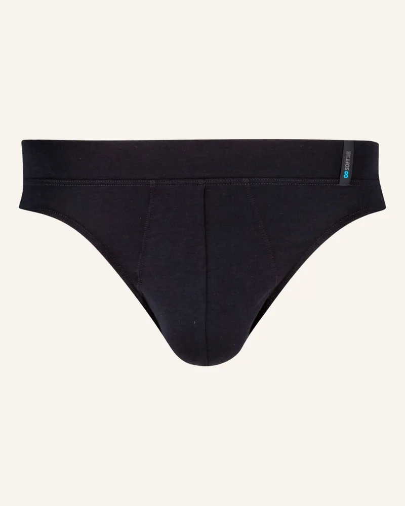 Schiesser Slip Long Life Soft blau Dunkelblau