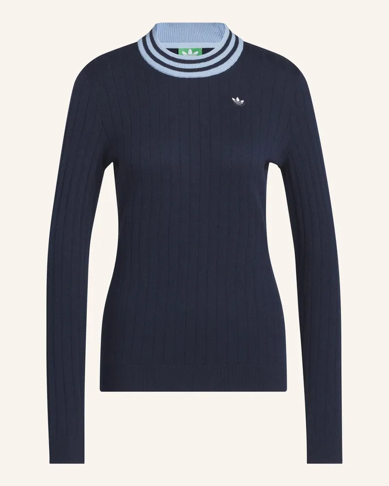 adidas ORIGINALS CASHMERE KNIT PULLOVER Blau