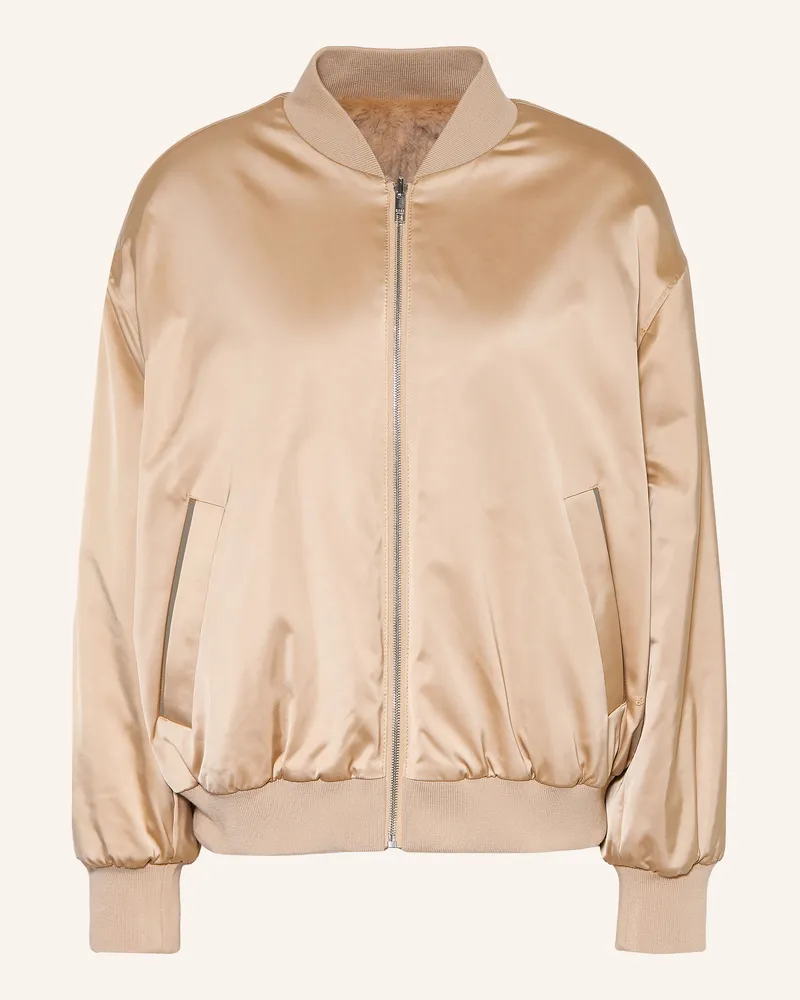 HUGO BOSS Satinblouson Petisa Zum Wenden beige Beige