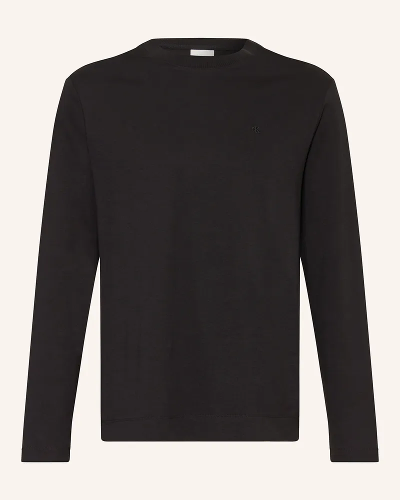 Calvin Klein Longsleeve Luxe Cotton Interlock schwarz Schwarz