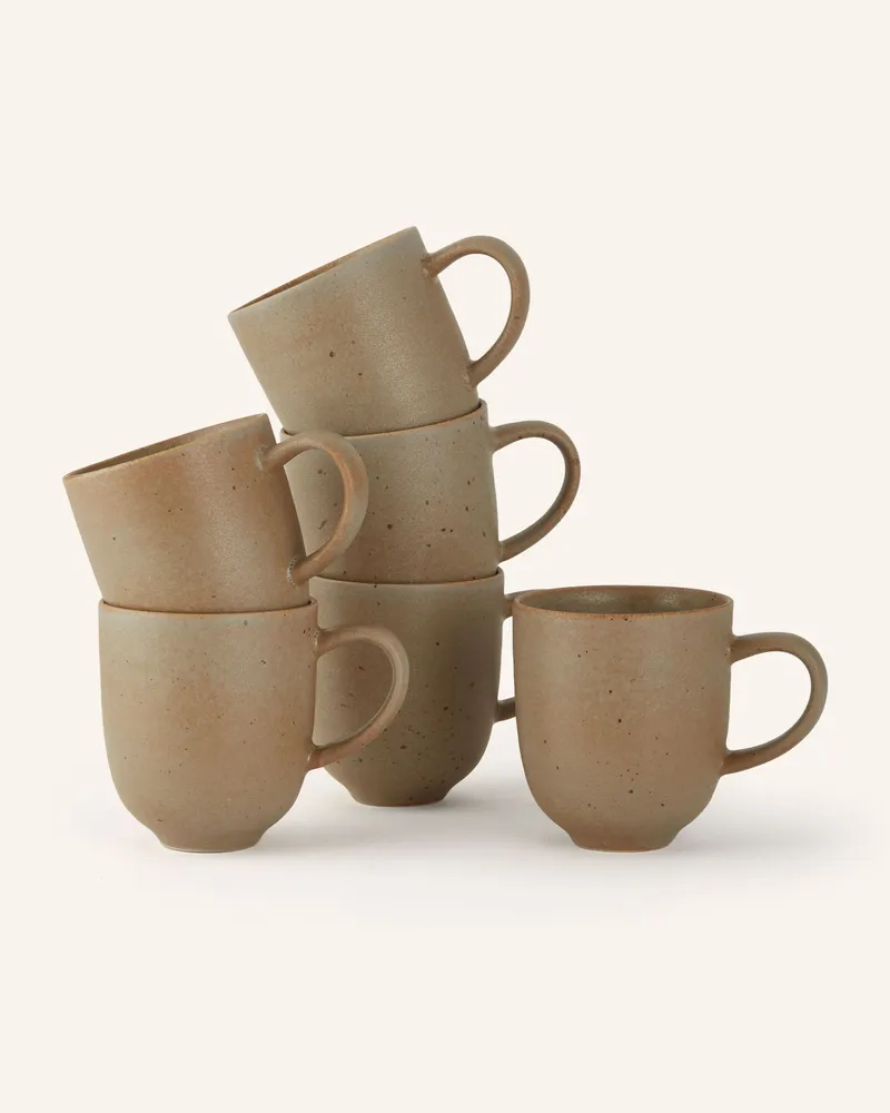 Blomus 6er-Set Henkelbecher Kumi braun Taupe