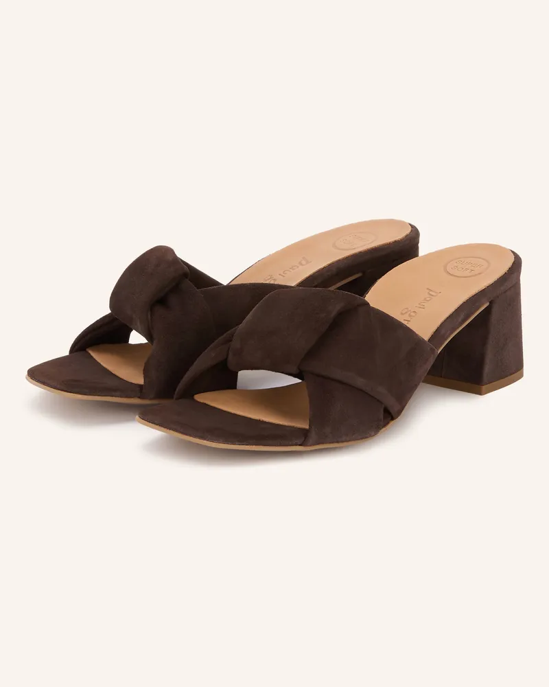 paul green Mules Dunkelbraun