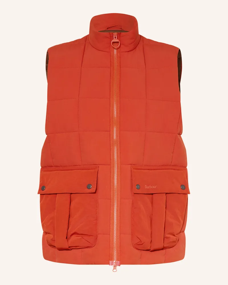 Barbour Steppweste Akeld rot Dunkelorange