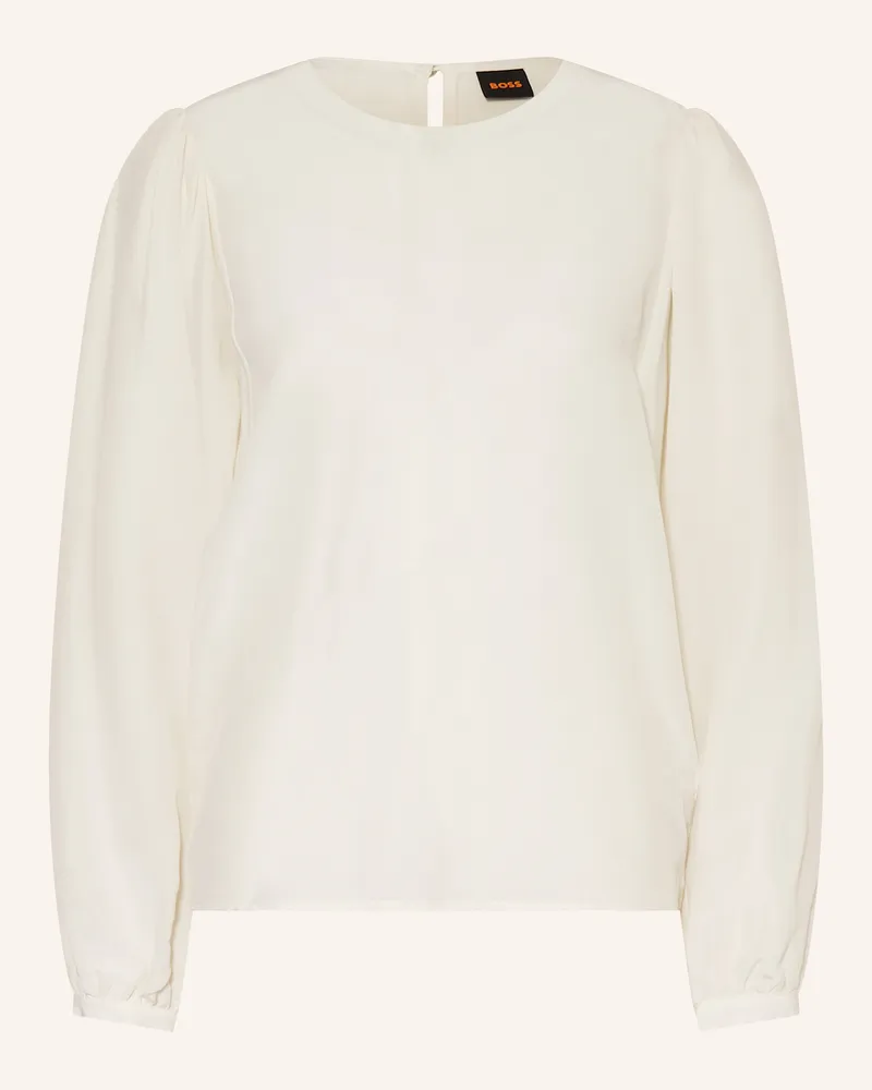 HUGO BOSS Blusenshirt IRENNE mit Seide Weiss