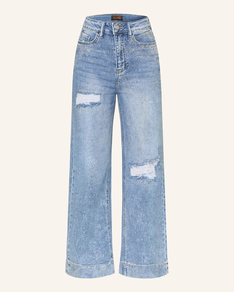Miss Goodlife Flared Jeans Mit Schmucksteinen blau 24