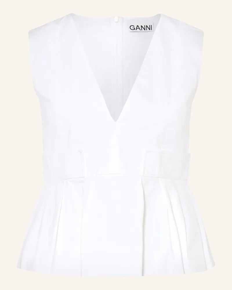 Ganni Blusentop weiss Weiss