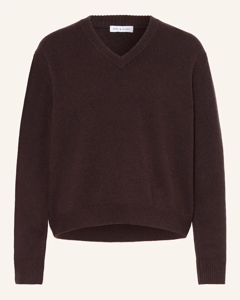 Mrs & HUGS Pullover braun Dunkelbraun