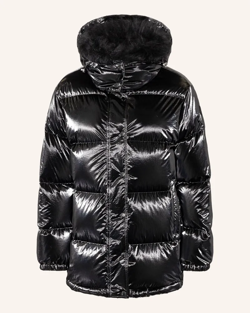 Moncler Daunenjacke HANAU mit abnehmbarer Kapuze und Schwarz