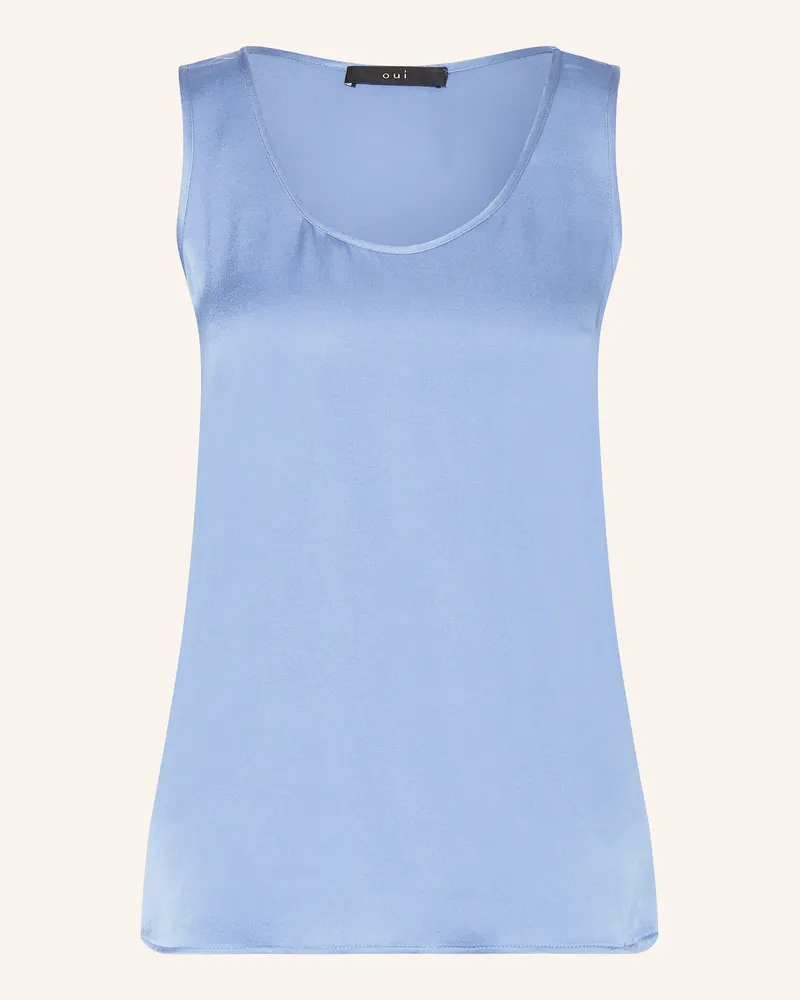 Oui  Blusentop aus Satin Blau