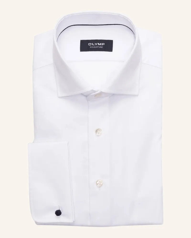 Olymp Hemd Tailored Fit Mit Umschlagmanschette weiss Weiss