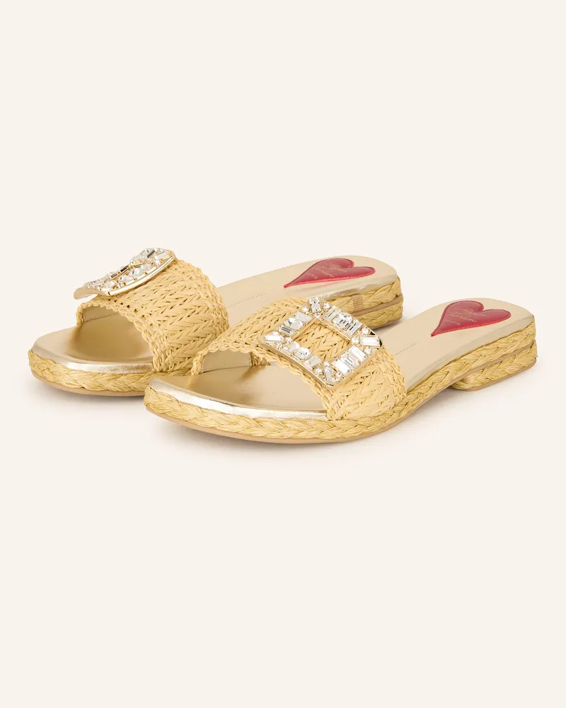 Roger Vivier Pantoletten Hellbraun