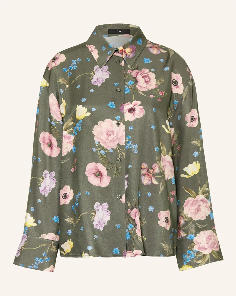 Oui  Hemdbluse gruen Dunkelgrün