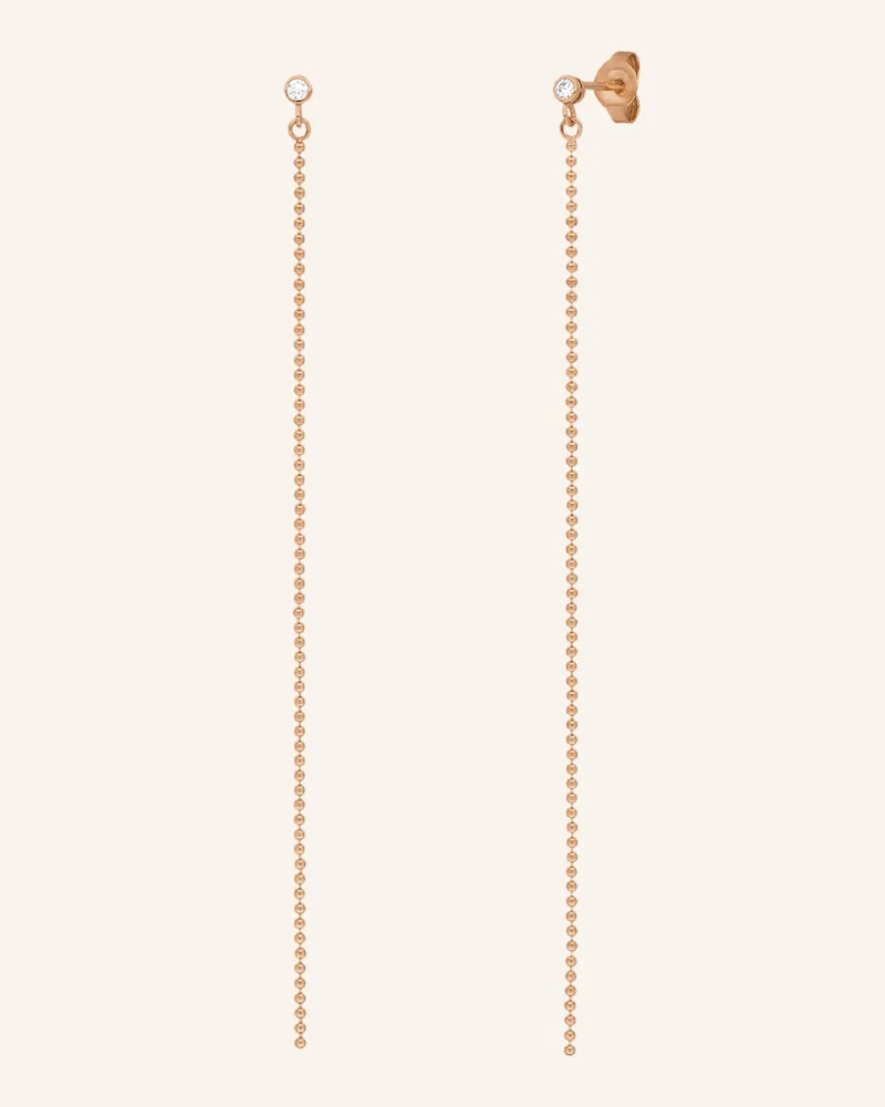 Leaf Ohrstecker MY FIRST DIAMOND - Ball Chain aus 14 Karat Rosegold Roségold