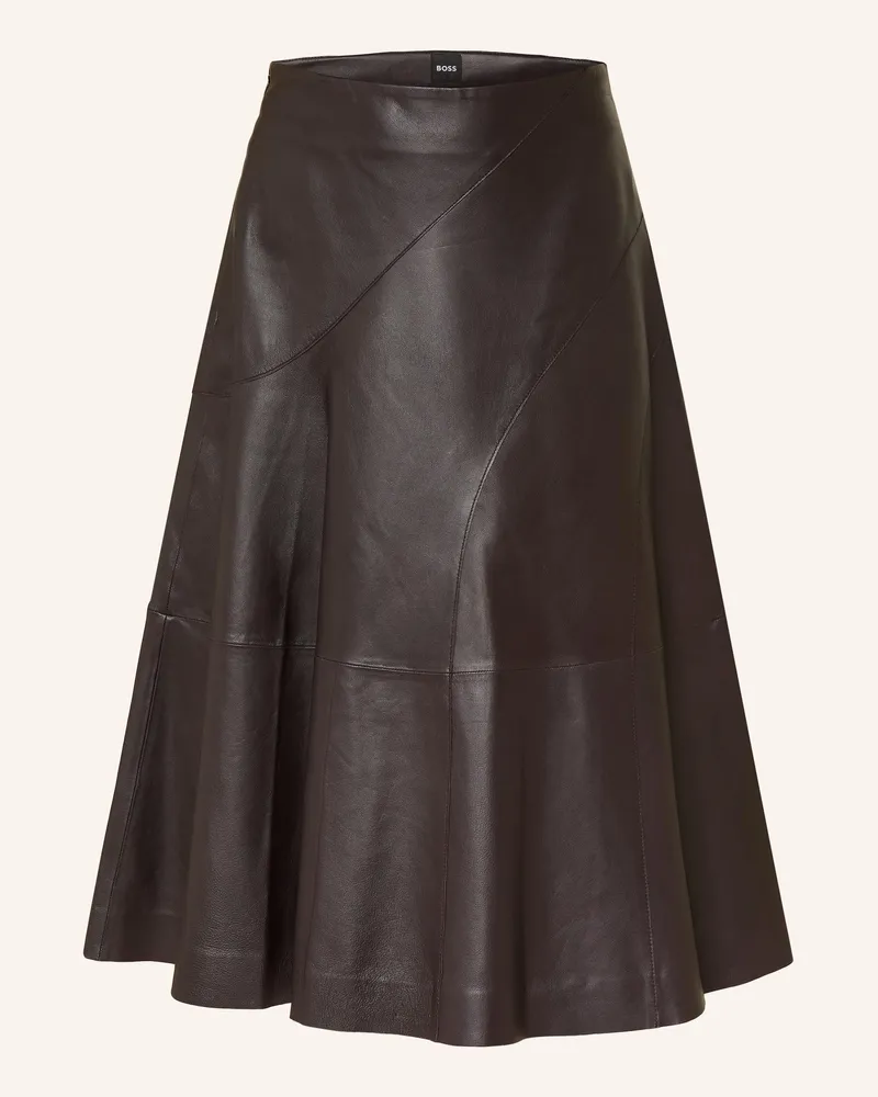HUGO BOSS Lederrock SEVANI Dunkelbraun