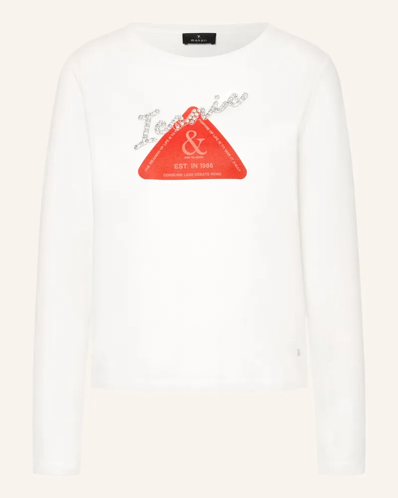 monari Longsleeve Mit Schmucksteinen weiss Weiss