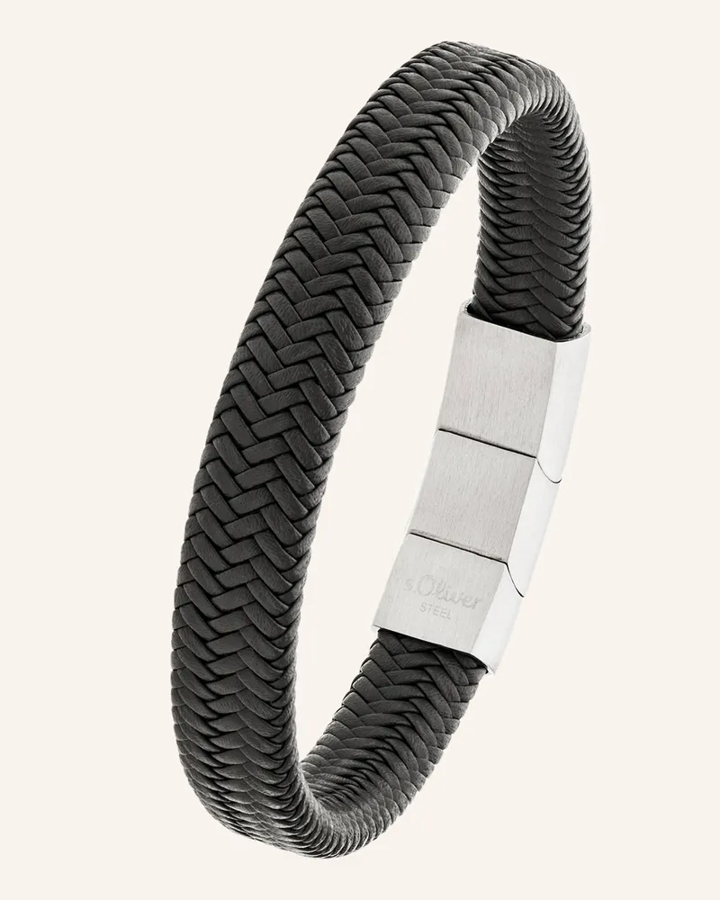 S.Oliver Armband  aus  Echtleder Grau