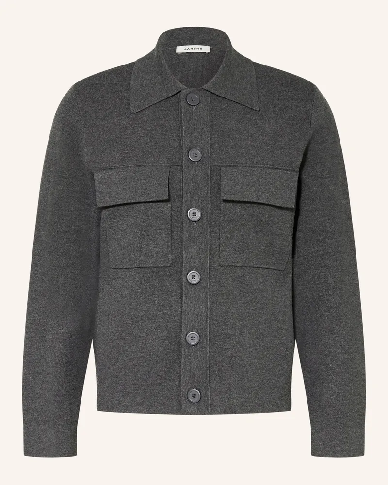 Sandro Strick-Overjacket grau Dunkelgrau