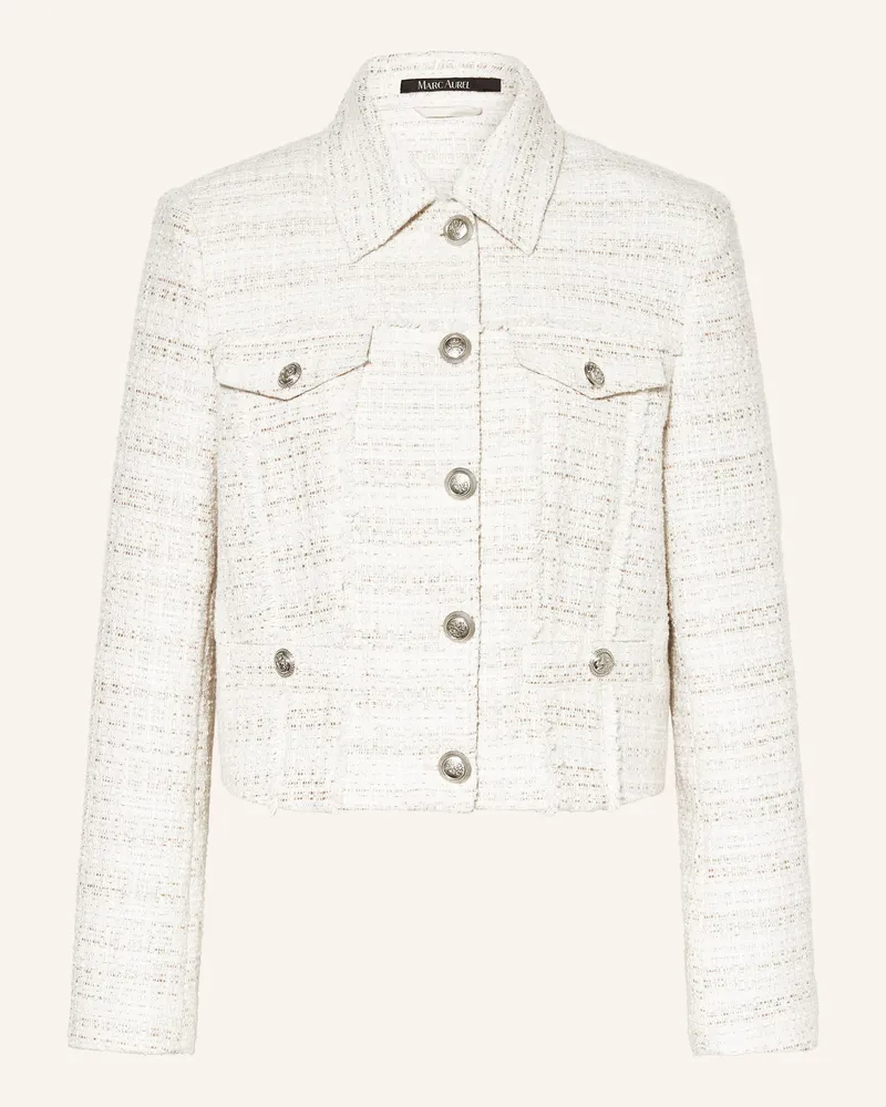 MARC AUREL Bouclé-Jacke mit Glitzergarn Ecru