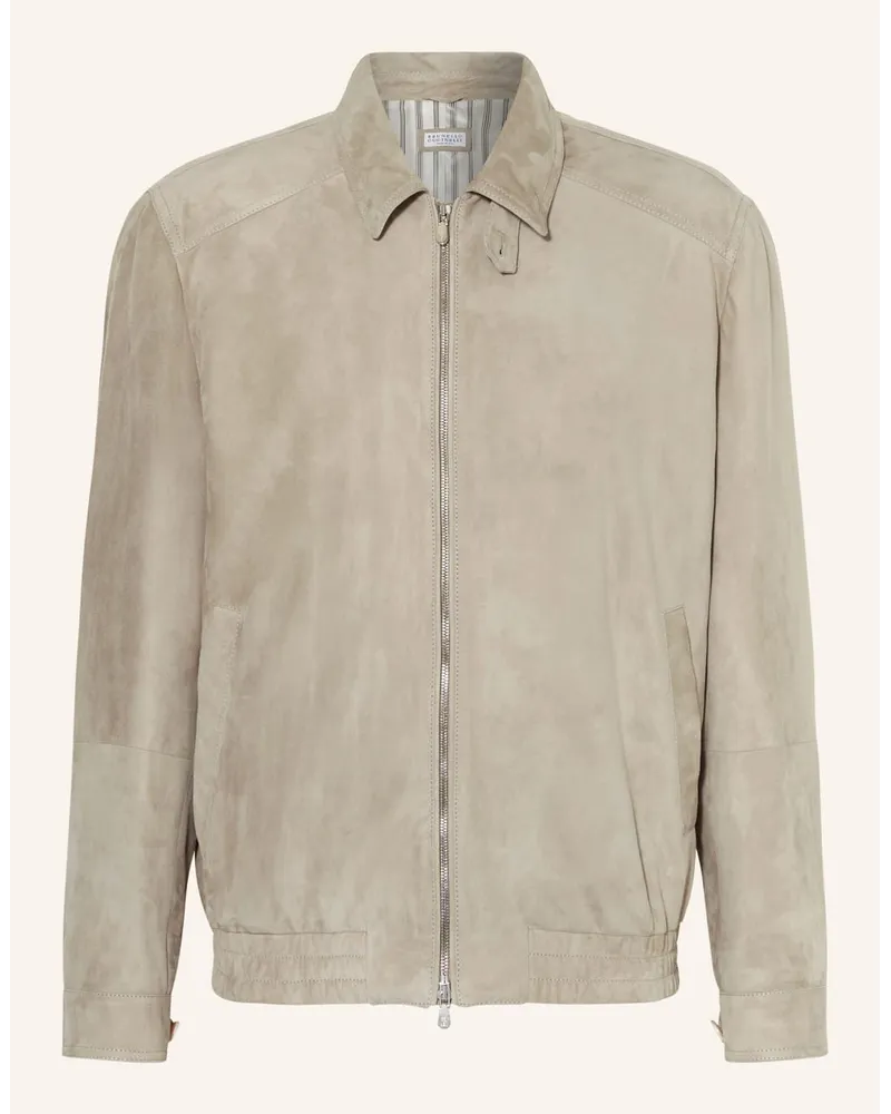 Brunello Cucinelli Lederjacke Beige