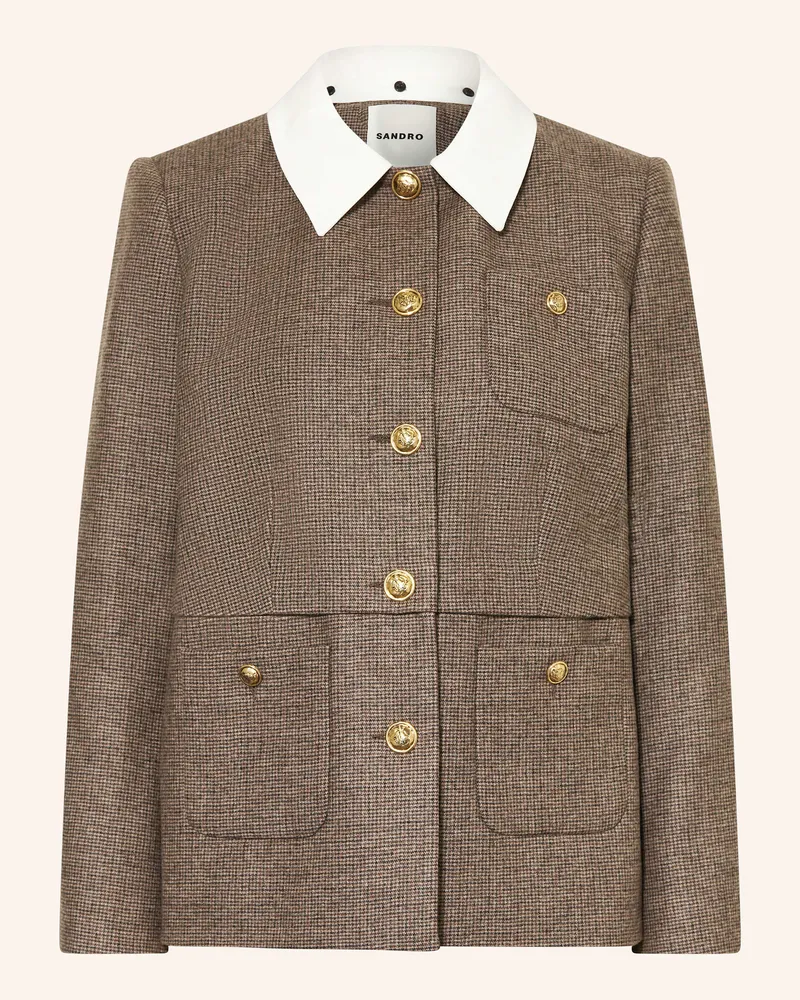 Sandro Jacke mit abnehmbarem Kragen Braun