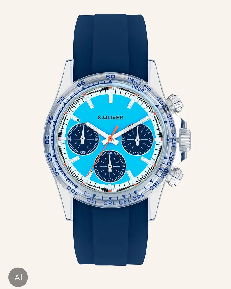 S.Oliver Armbanduhr  Aus  Silikon blau Blau