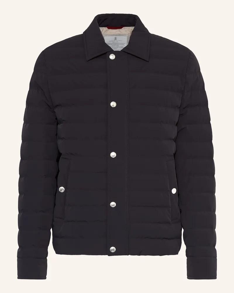 Brunello Cucinelli Lightweight-Daunenjacke blau Dunkelblau