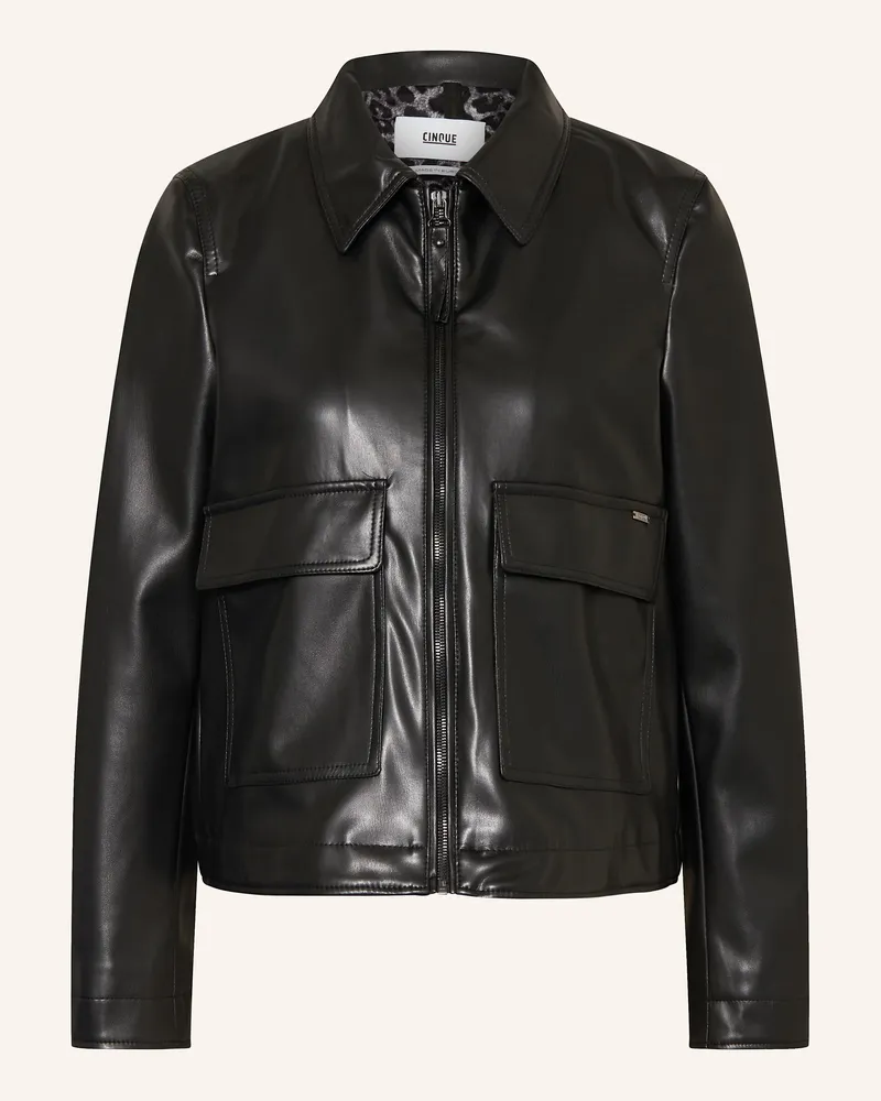 cinque Jacke CIELVITA in Lederoptik Schwarz