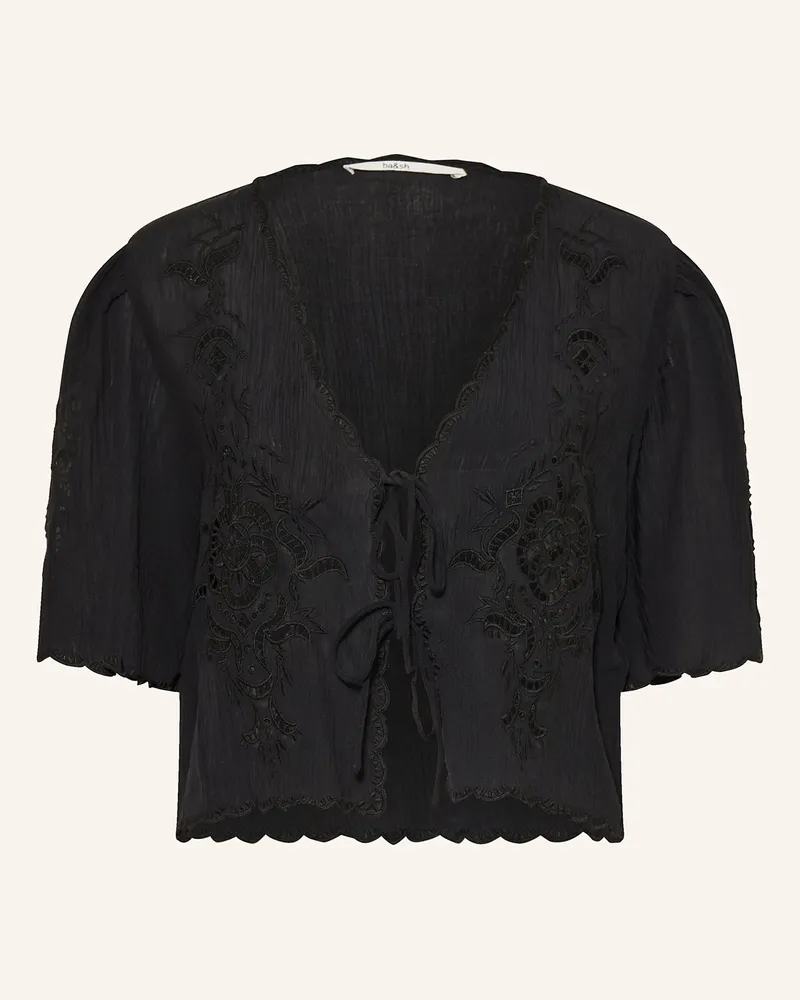 ba&sh Bluse OLAYA aus Lochspitze Schwarz