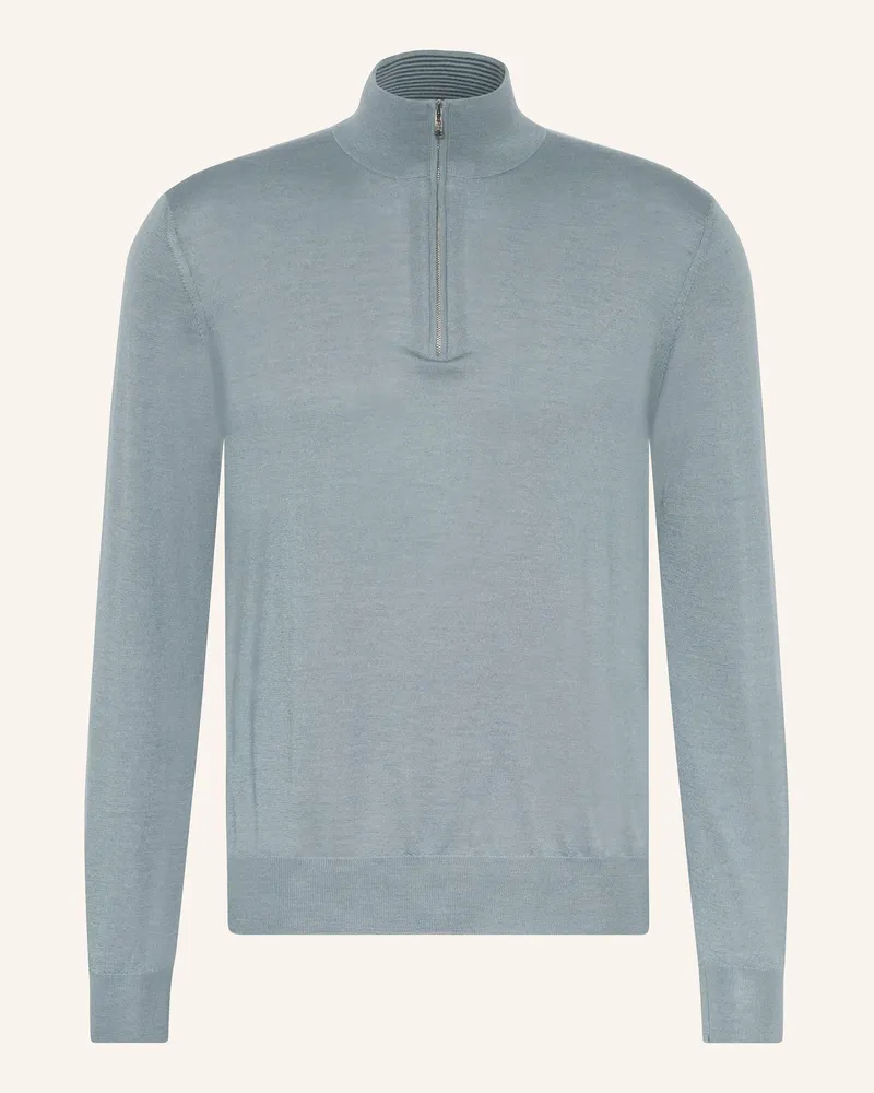 FIORONI Cashmere-Troyer mit Seide Blaugrau