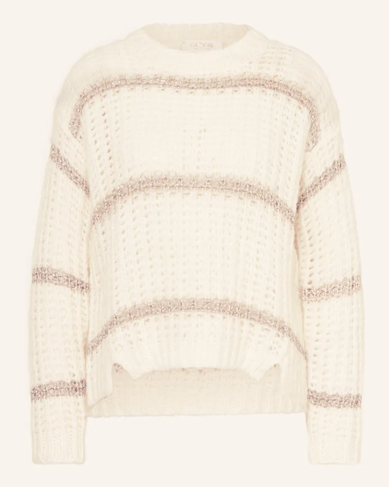 CATNOIR Pullover mit Glitzergarn und Pailletten Creme