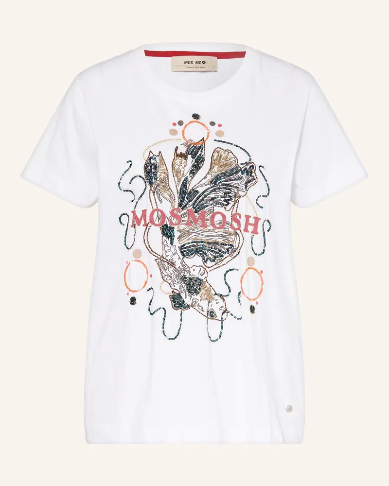 Mos Mosh T-Shirt MMHALLIN mit Pailletten Weiss