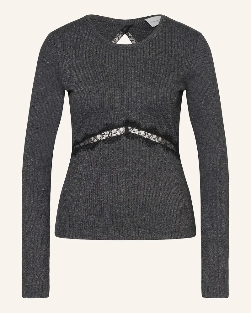Claudie Pierlot Longsleeve Mit Cut-Out schwarz Dunkelgrau