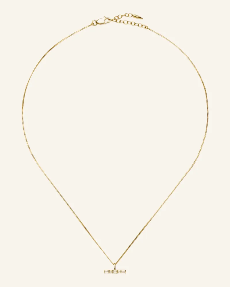 Missoma Ketten Mit Anhänger Lucy Williams T-Bar Stone Kette Mit Anhänger By Glambou gold Gold
