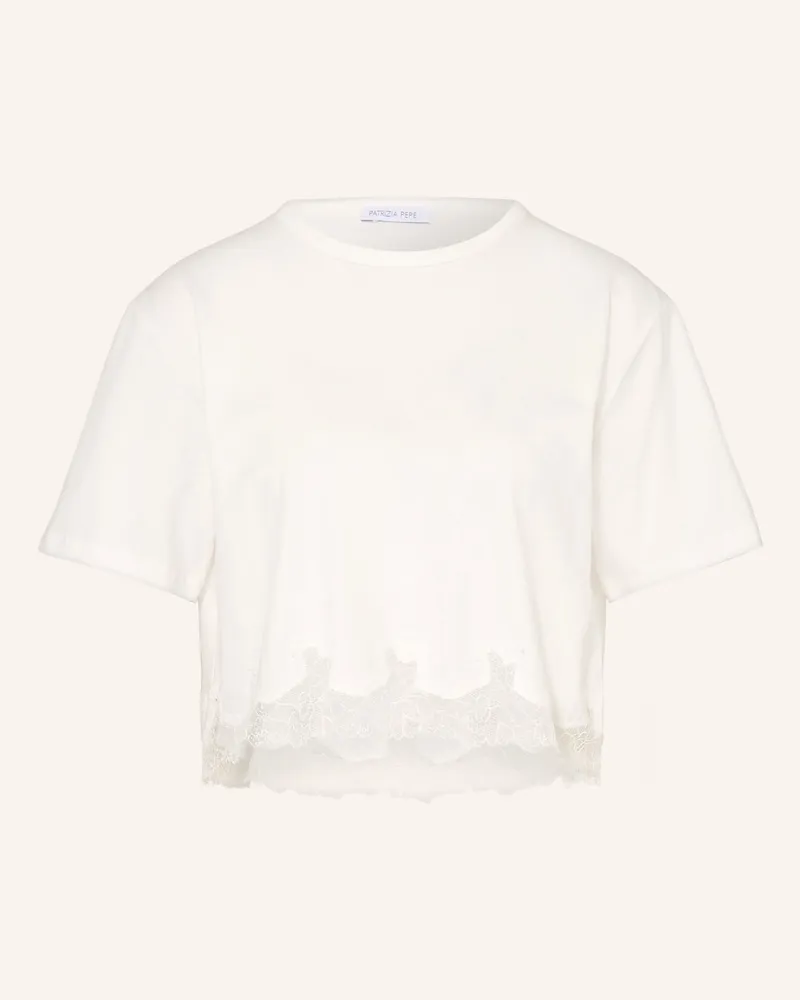 Patrizia Pepe T-Shirt Mit Spitze weiss Weiss