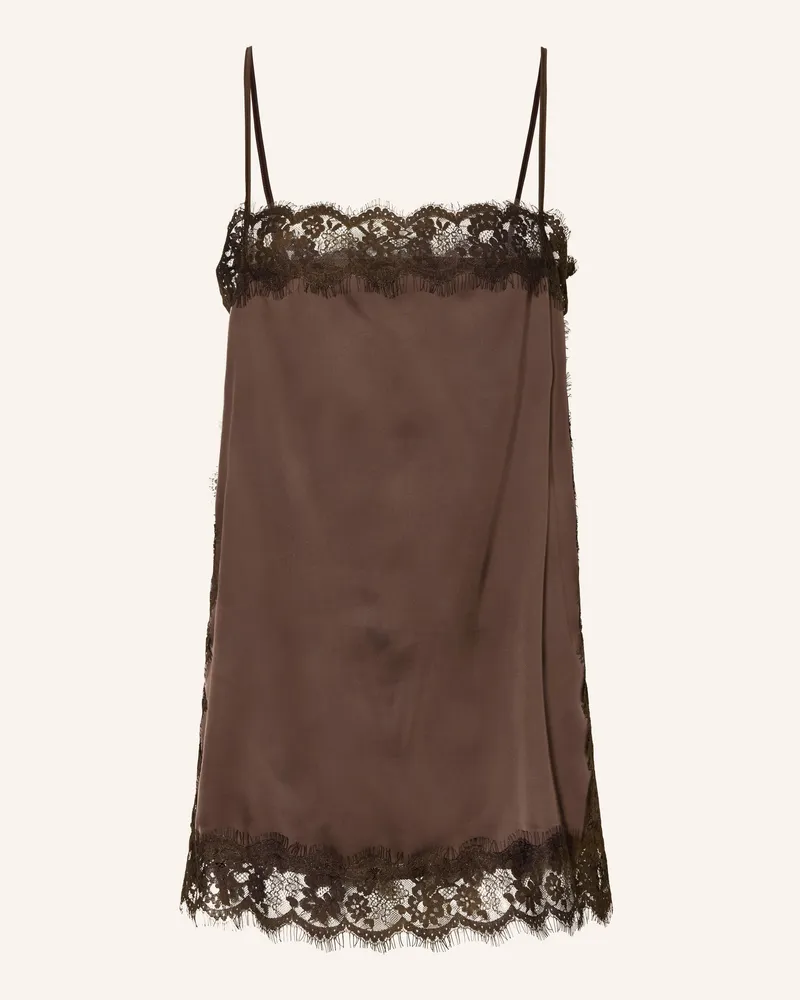 SEM PER LEI Hemdblusenkleid braun Dunkelbraun