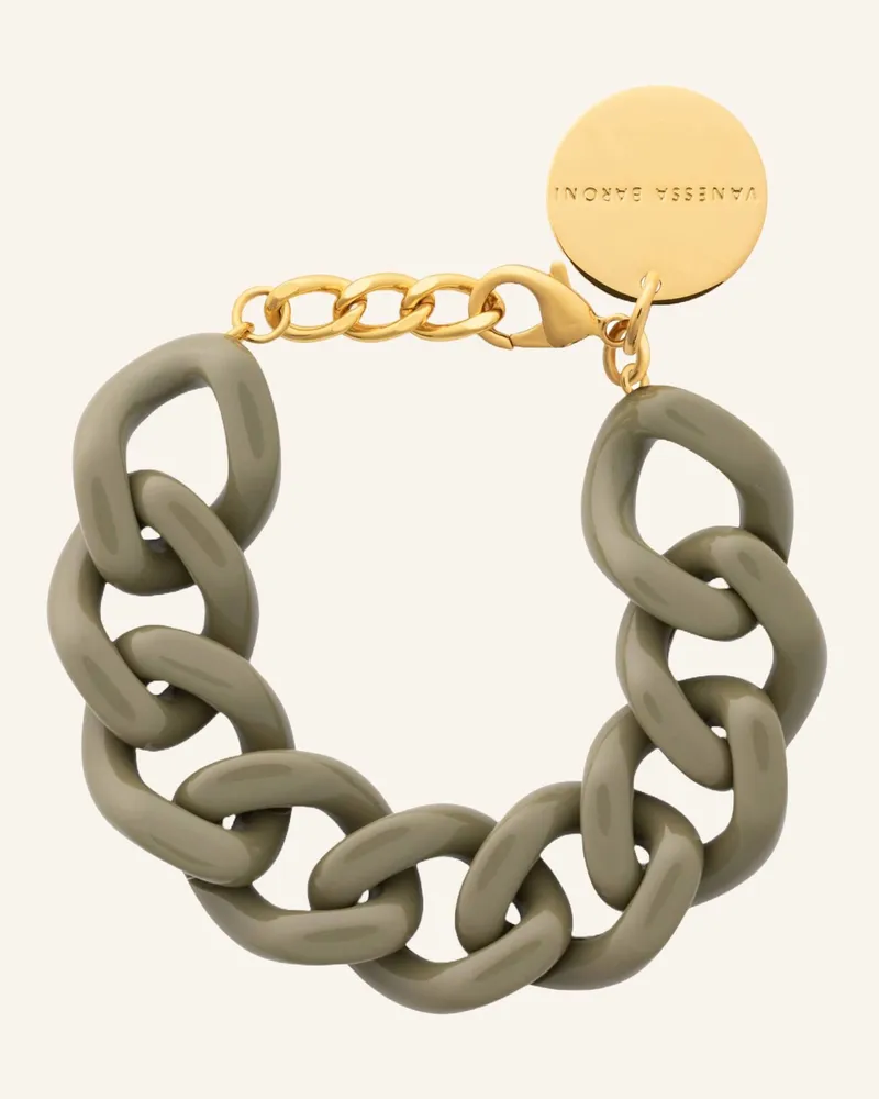 Vanessa Baroni Armbänder FLAT CHAIN BRACELET LIGHT OLIVE by GLAMBOU Gold