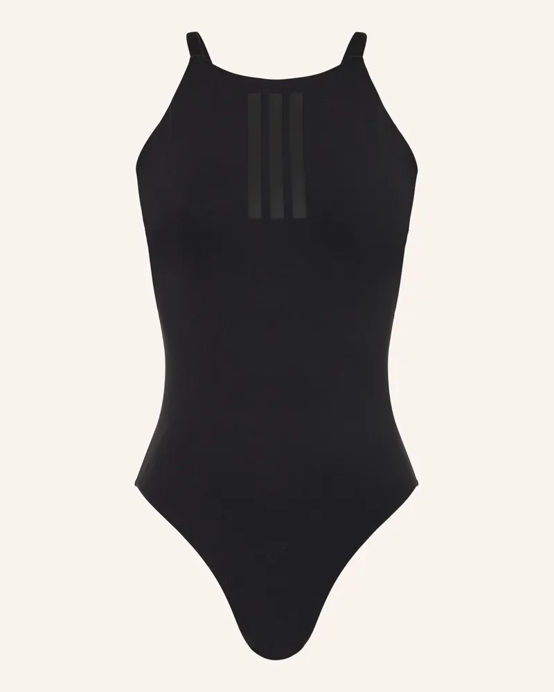 adidas High-Neck-Badeanzug 3-Streifen schwarz Schwarz
