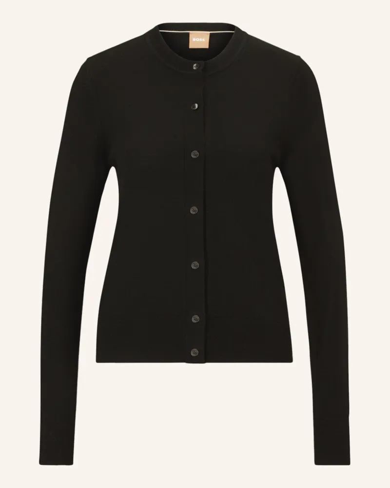HUGO BOSS Strickjacke FADENASI Schwarz