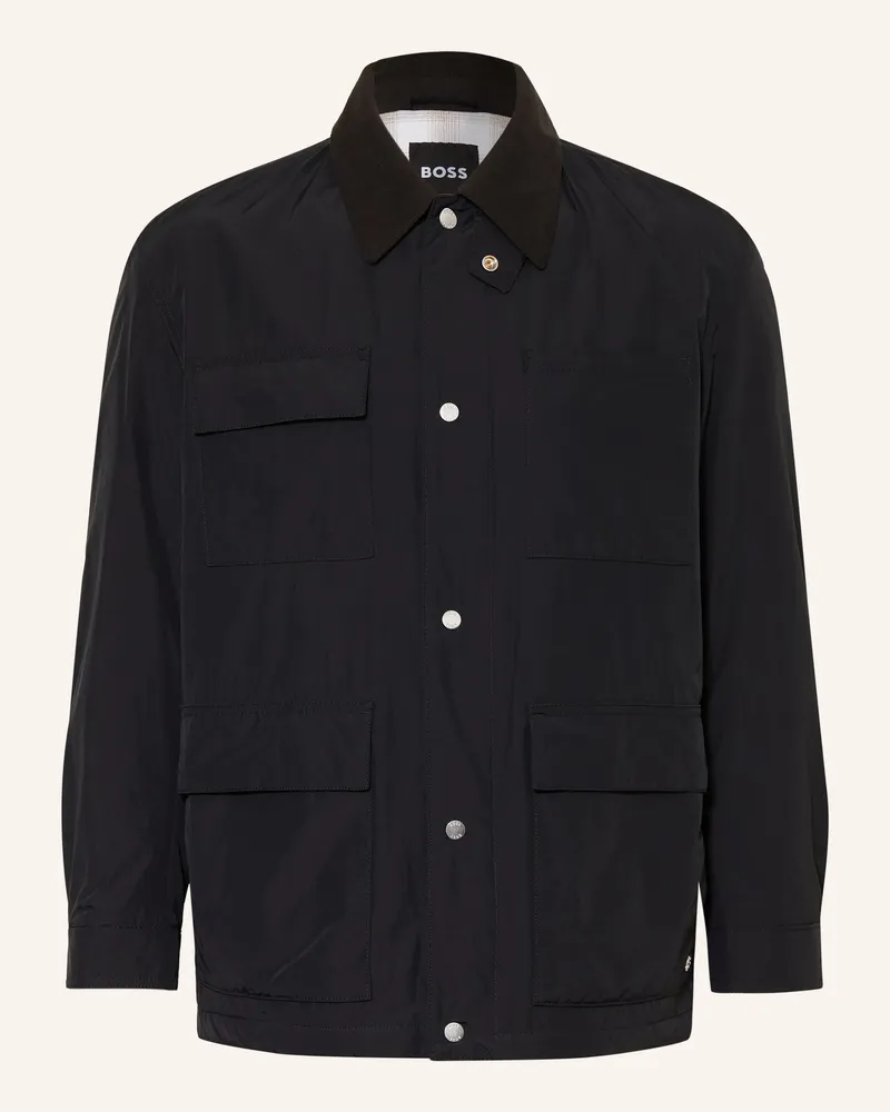 HUGO BOSS Fieldjacket Corpo schwarz Schwarz