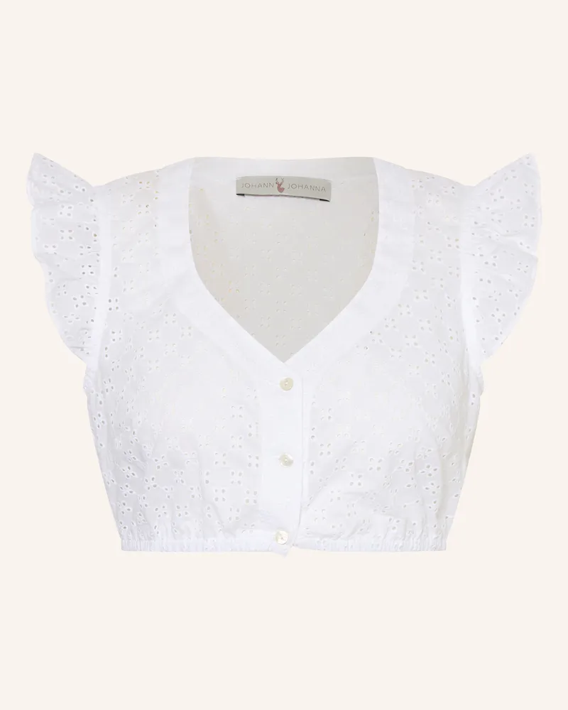 Johann & Johanna Dirndlbluse weiss Weiss