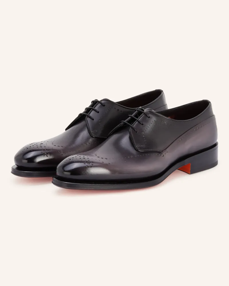 Santoni Schnürer Imperialde grau Grau