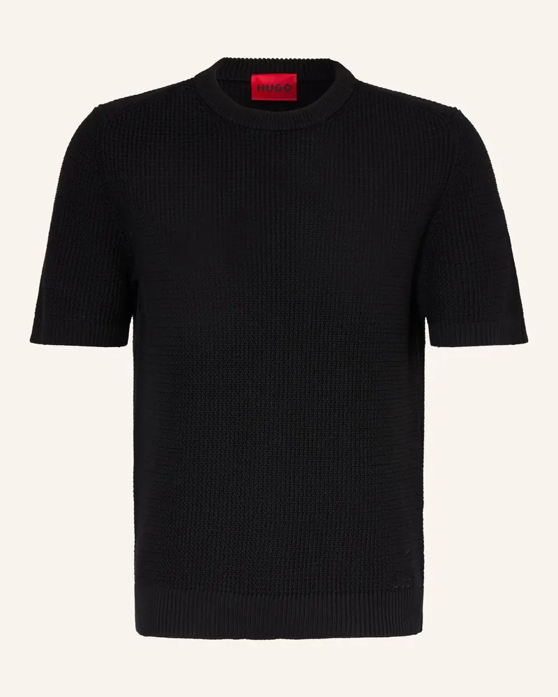 HUGO BOSS Strickshirt SAFFON Schwarz