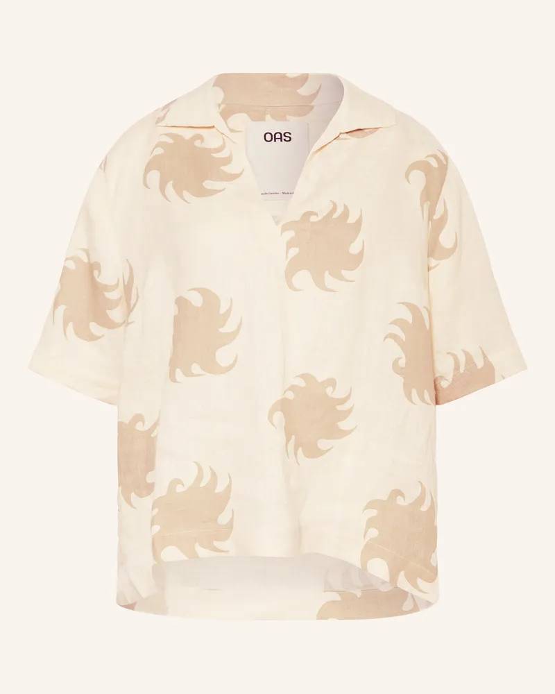 OAS Poloshirt Hazel Amber Jaffa Aus Leinen beige Ecru