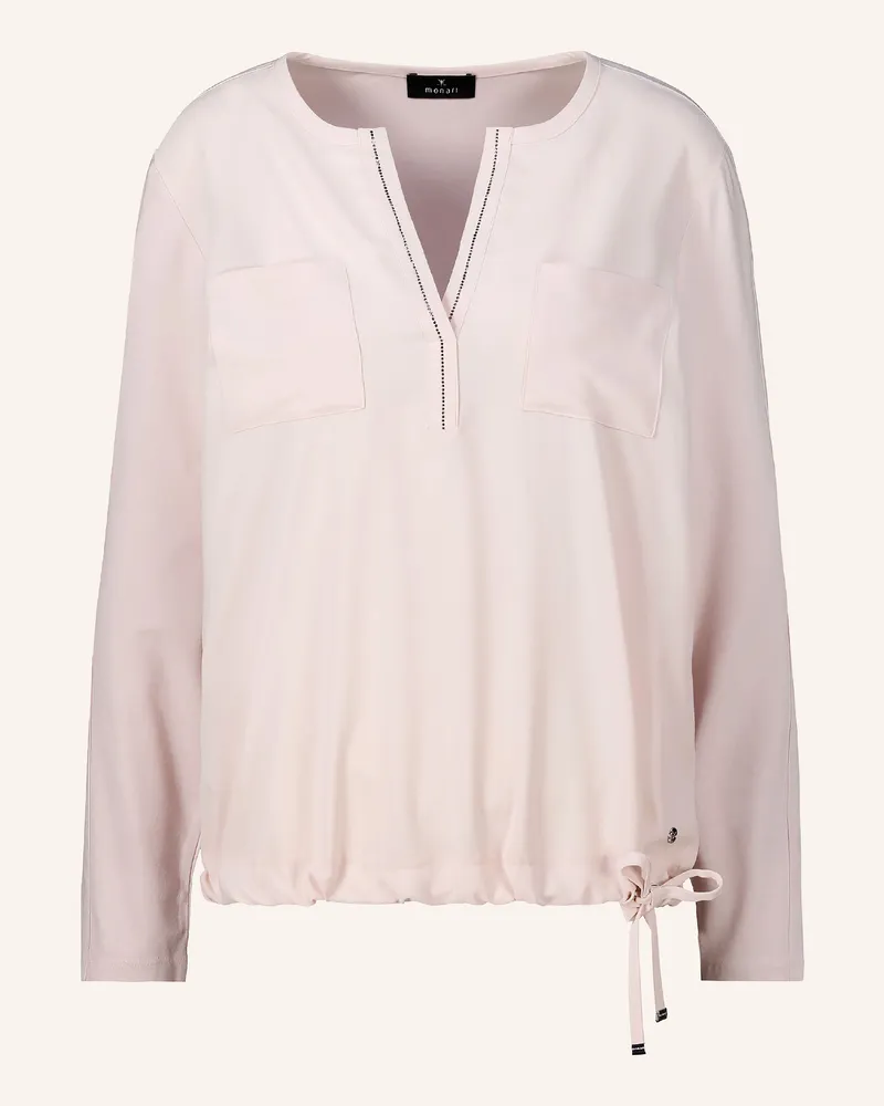 monari Blusenshirt Im Materialmix Mit Schmucksteinen rosa Hellrosa