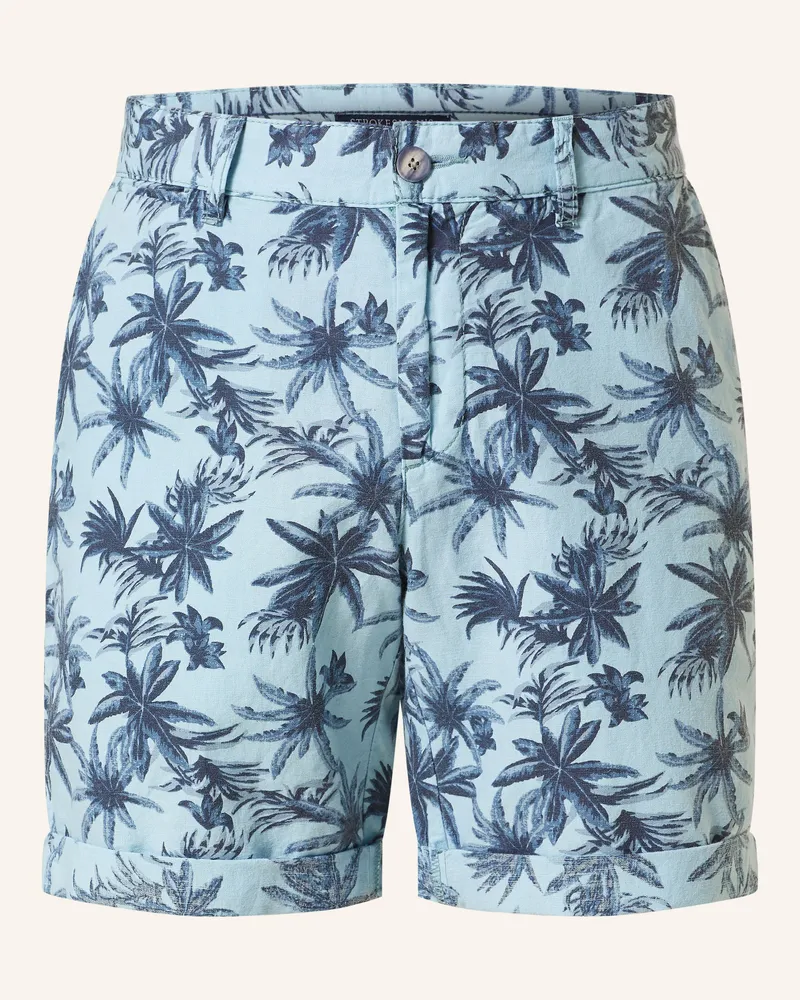 Strokesman's Shorts Slim Fit Mit Leinen blau Hellblau