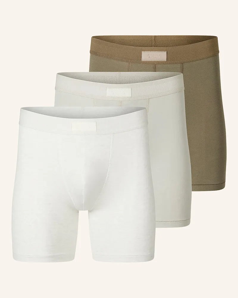 SKIMS 3er-Pack Boxershorts SKIMS COTTON Army